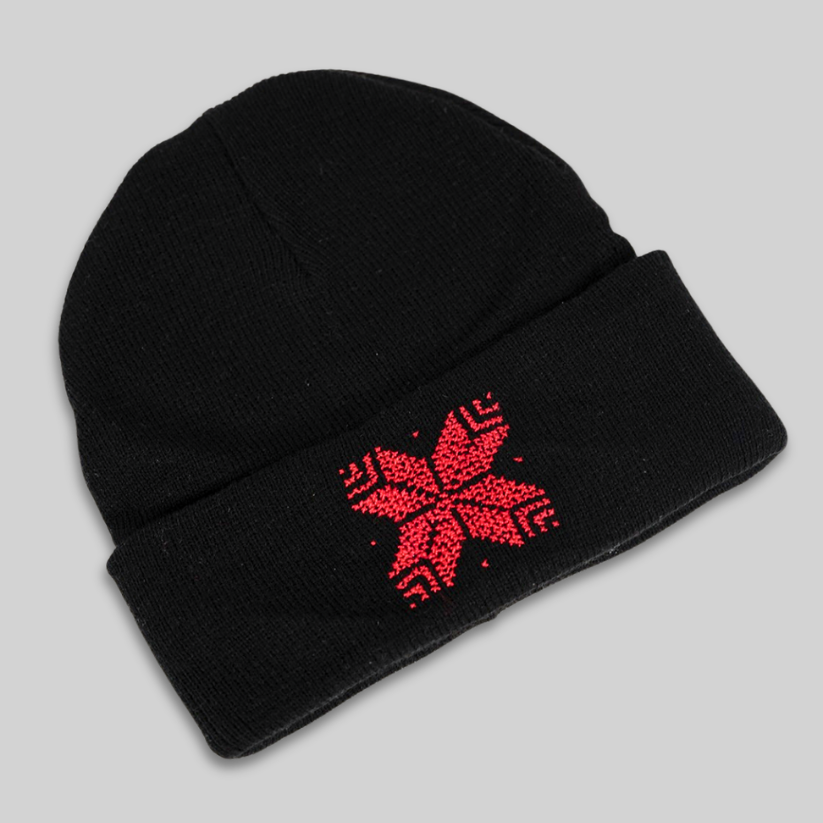 Reesh – Black Beanie with Kanaan Star Embroidery