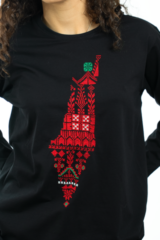 Falastin Black Long sleeve  T-Shirt