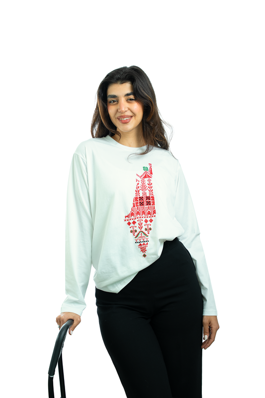 Falastin White  Long sleeve T-Shirt