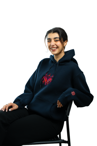 Qiladet Ghazzeh Navy Hoodie (Gaza’s Necklace)