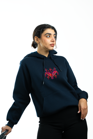 Qiladet Ghazzeh Navy Hoodie (Gaza’s Necklace)