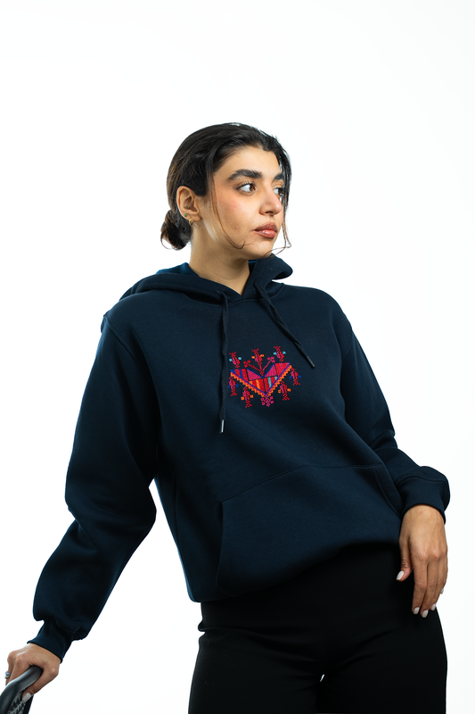 Qiladet Ghazzeh Navy Hoodie (Gaza’s Necklace)