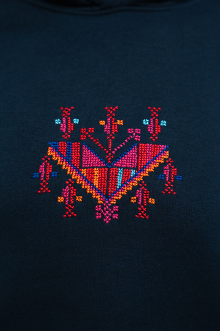 Qiladet Ghazzeh Navy Hoodie (Gaza’s Necklace)