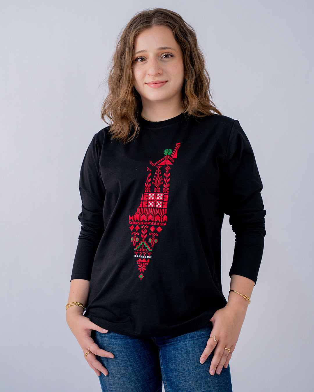 Falastin Black Long sleeve  T-Shirt